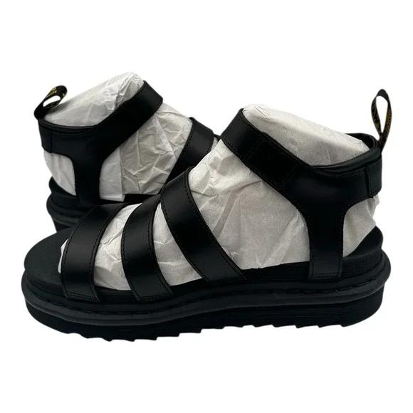 Dr‎ Martens Blaire Sandals Womens Sz 10 Black Brando Leather Doc 24191001 - Picture 4 of 11